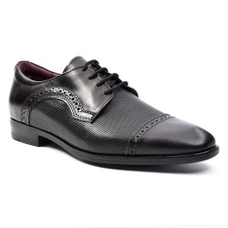 Ανδρικά Δερμάτινα Δετά Σκαρπίνια NIKOLAS shoes 1320 black