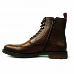 ACE Ανδρικά Casual LOW HEEL μποτάκια 7298 MARRON-ΚΑΦΕ