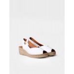 Toni Pons Women's wedge espadrilles in leather - BERNIA-P 64051 WHITE