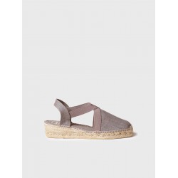 Toni Pons Women's flat vegan espadrilles with elastics - VERONA TAUPE