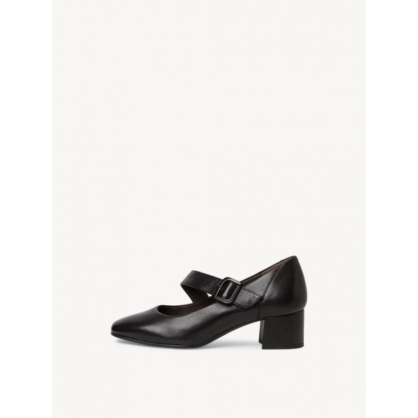 TAMARIS Comfort  δερμάτινη γόβα 8-8-84304-41-022 BLACK NAPPA
