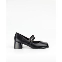 NICOLAS square heel pumps with 2 straps F84-8857-34 black