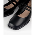 NICOLAS square heel pumps with 2 straps F84-8857-34 black