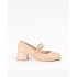 NICOLAS square heel pumps with 2 straps F84-8857-36 nude