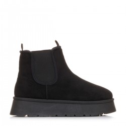 ZAK suede με γούνα και ψηλή σόλα sd07040-34 black