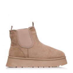 ZAK suede με γούνα και ψηλή σόλα sd07040-38 beige