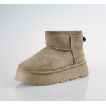 ΖΑΚ suede με γούνα και ψηλή σόλα sd07026-38 beige
