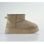 ΖΑΚ suede με γούνα και ψηλή σόλα sd07026-38 beige