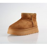 ZAK suede με γούνα και ψηλή σόλα sd07026 camel