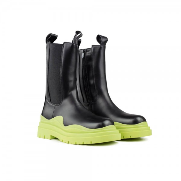 ANATOMIC NICOLAS Γυναικείο Μποτάκι 1703-966-black-light green