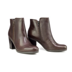 BREESTOW Γυναικεία δερμάτινα μποτάκια 83-8127 brown