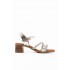Oh My Sandals Δερμάτινο πέδιλο 5905 DUNA PLATA COMBI
