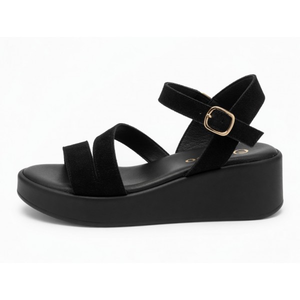 STEPICO LEATHER FLATFORMS 26135-34 BLACK