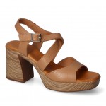 Oh My Sandals Δερμάτινο πέδιλο 5633 taupe