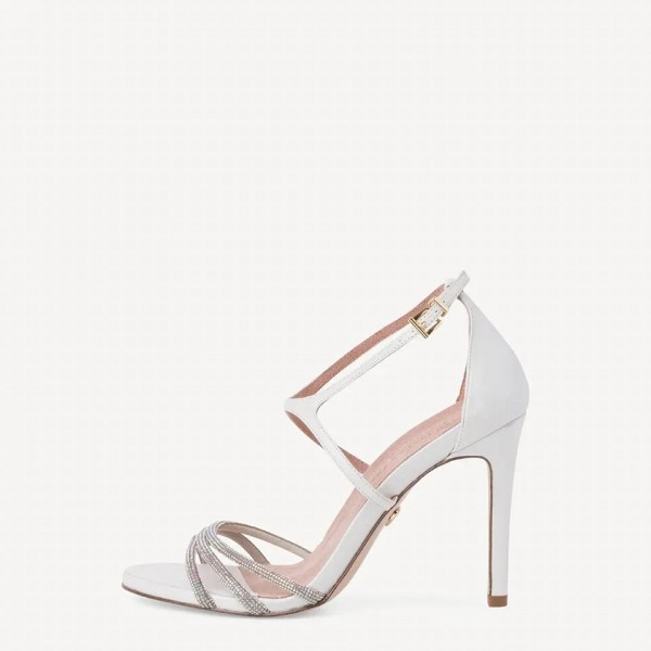 TAMARIS  STILETTO SANDALS 1-1-28320-28-180 WHITE CRYSTAL