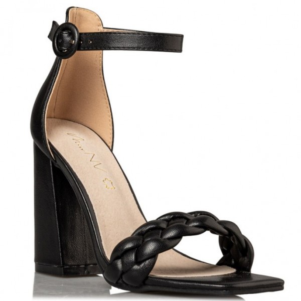ENVIE BLOCK HEEL SANDALS V42-15184-34 ΜΑΥΡΟ