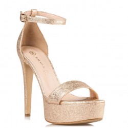PLATFORM HIGH HEEL SANDALS E02-09110-59 Gold