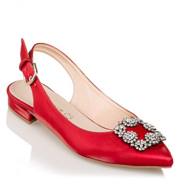 ENVIE POINTY FLAT PUMPS RED E02-11005-30 