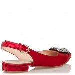 ENVIE POINTY FLAT PUMPS RED E02-11005-30 