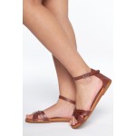 Oh My Sandals Γυναικεία πέδιλα  4953 TAN-CAOBA