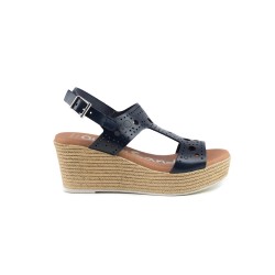Oh My Sandals Γυναικεία Δερμάτινα Πέδιλα 4867 LIN/N/MARINO BLUE
