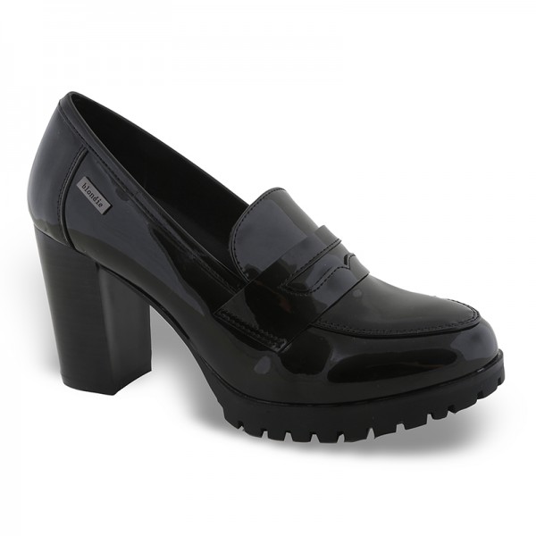 ZAK PLATFORM HEEL LOAFERS SD57057-35 black patent