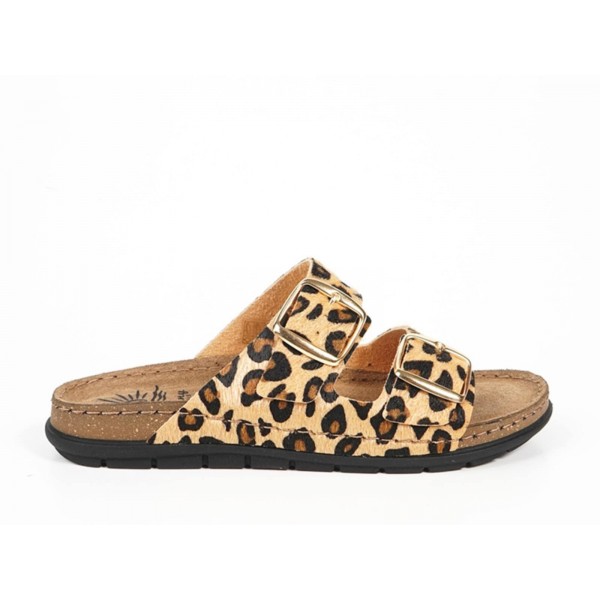 Sunny Sandals SIENNA δερμάτινες παντόφλες 50302 Λεοπάρ