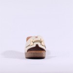 Oh My Sandals Block Heel Mule Link 5635 Cream Gold