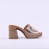 Oh My Sandals Block Heel Mule Link 5635 Metallic Leather
