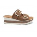 Oh My Sandals Δερμάτινη παντόφλα 5950 doya taupe 