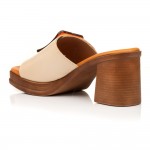 BOXER Δερμάτινα Mules 97022-10-025 μπεζ