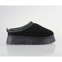 BLONDIE suede με γούνα και ψηλή σόλα sd07027-34 black