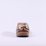 Oh My Sandals Block Heel Mule Link 5635 Metallic Leather